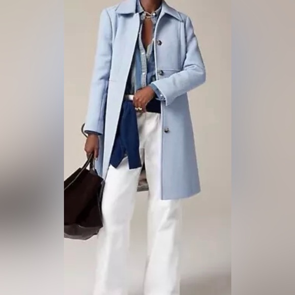 J.Crew BLUE Wool Lady Day Coat - NEW w Tags - Picture 3 of 6